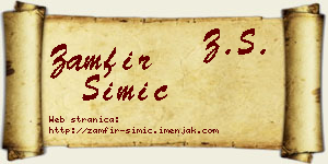 Zamfir Simić vizit kartica